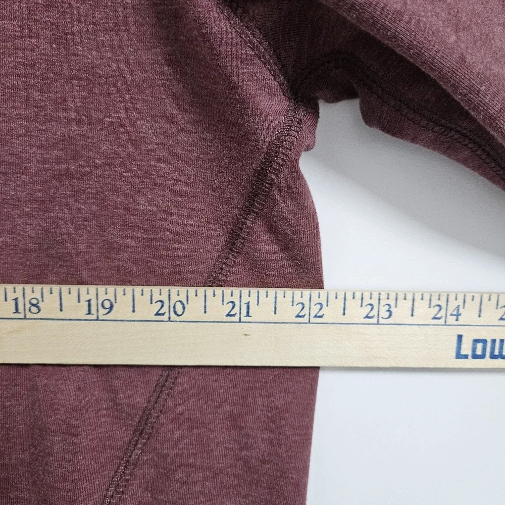 Orvis Pullover Mens M Burgundy Trout Bum Quarter Zip Mock Neck Heathered Stretch